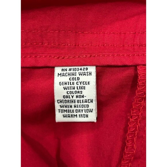 Style & Co Mid Rise Capri Pants Red Sz 12 Button Red Cotton Blend Casual Wear - Picture 7 of 10